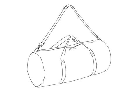 Duffle Bag Vector Illustration Outline Graphic By Mdshahalamxy