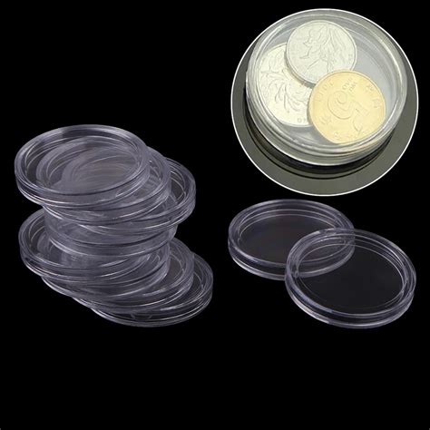 10pcs 32mm Available Plastic Coin Capsules Box Transparent Small Round