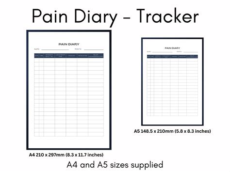 Printable Digital Pain Diary & Symptom Tracker 2 Page - Etsy