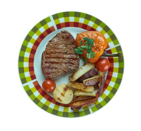 Vienna Steaks With Potatoes And Lemons Stock Image Image Of Wiener