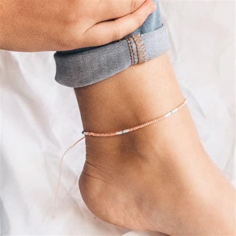 Bead Ankle Bracelet Etsy