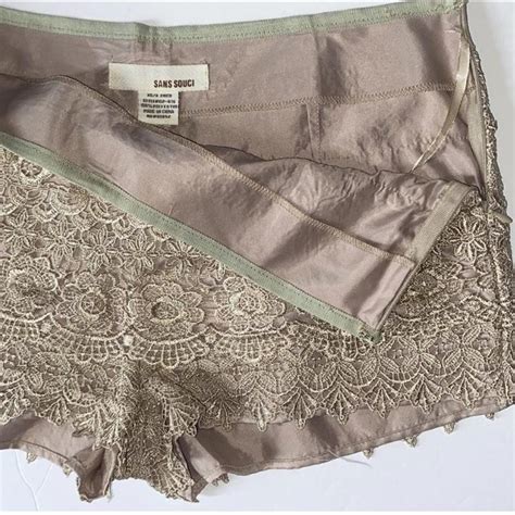 Sans Souci Champagne Nude Tiered Lace Luxury Depop