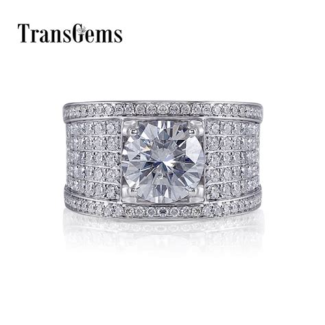 Transgems Luxury K White Gold Center Mm F Color Vvs Moissanite