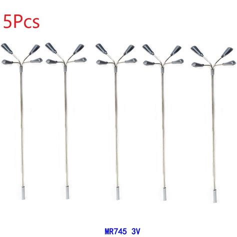 5Pcs Model Railway Oo Ho Scale Plaza Lamps 10Cm Led Playground Street