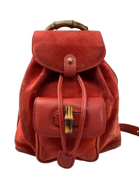 Gucci Bamboo Handle Suede Backpack Catawiki