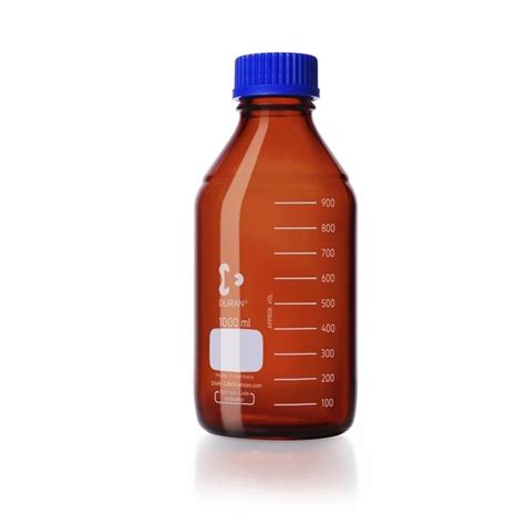 DURAN Laboratory Bottle Amber With Screw Cap And Pouring Ring PP