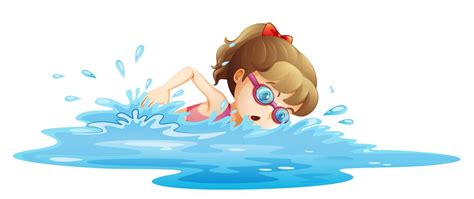 A girl wearing a pink swimwear swimming 526822 Vector Art at Vecteezy