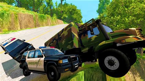 WILDEST OFF ROAD POLICE CHASES CLIFFSIDE TAKEDOWNS BeamNG Drive