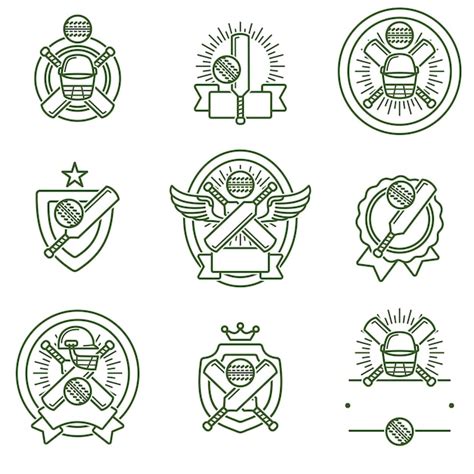 Premium Vector Cricket And Soccer Label And Icon Set Collection Icons