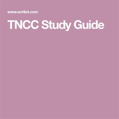 Tncc Study Guide Study Guide Study Guide