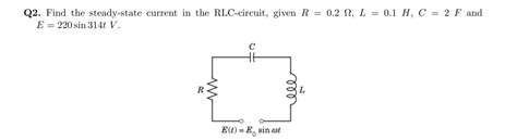 Solved Q Find The Steady State Current In The Rlc Circuit Chegg