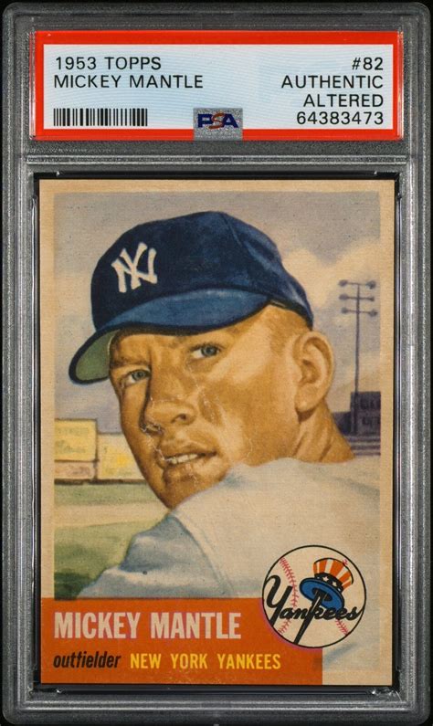 1953 Topps Mickey Mantle SHORT PRINT 82 PSA AA NICELY CENTERED SHARP