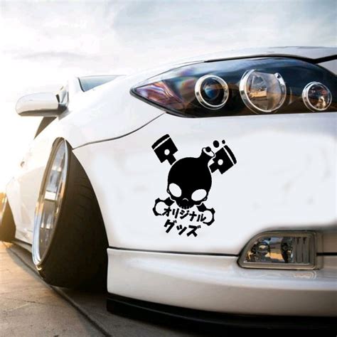 Jual Stiker Bumper Jdm Tengkorak Kanji Cutting Stiker Jdm Skull Piston