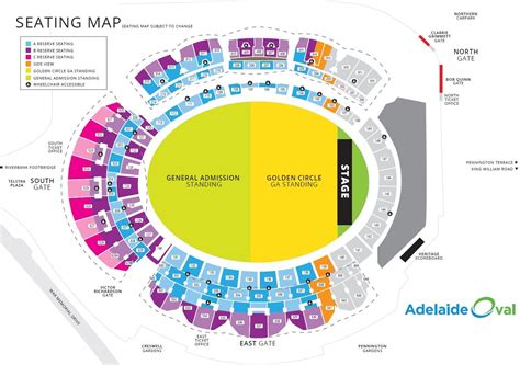 adelaide oval seating plan  seat numbers  rows