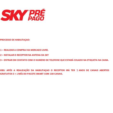 Receptor Sky Pre Pago Conforto 5 Anos De Canais Abertos Gratuitos 30