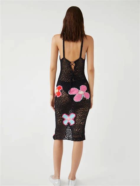 Madame V Tements Taches Robe Midi En Crochet Elvira Tach Clothing