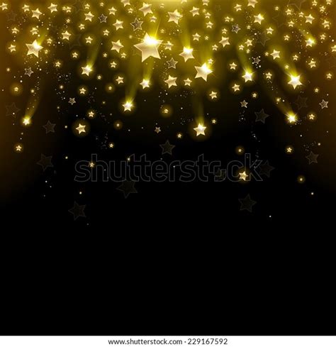 Salute Gold Stars On Black Background Stock Vector Royalty Free 229167592