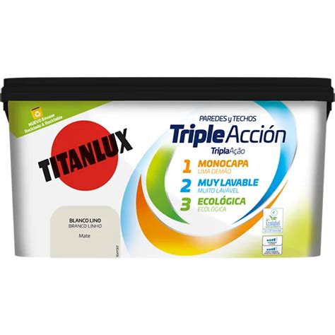 Pintura triple acción titanlux 4l blanco lino 2025 Matric