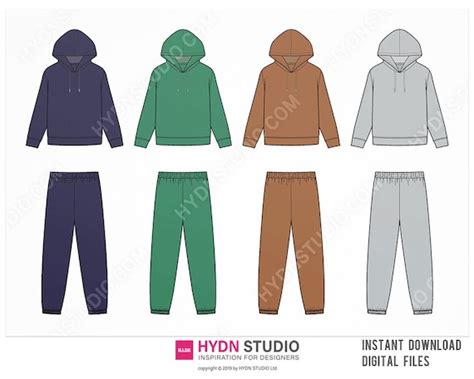 Hoodie And Sweat Pants Set Template Techpack Template Etsy