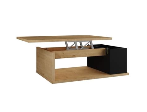 Table Basse Aldana Plateau Relevable Bois Et Mdf Ch Ne Et