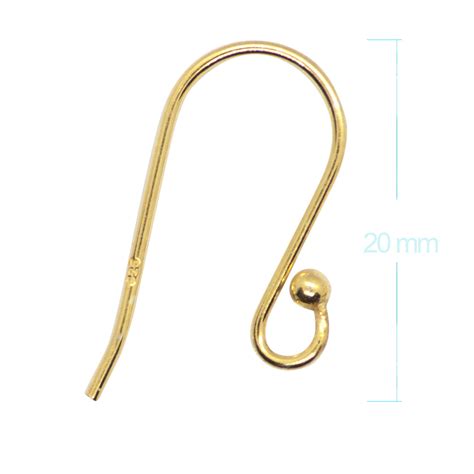 Gold Filled French Wire Earring Ball Hooks For Jewellery Making Tjs