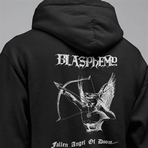 Blasphemy Band Hoodie Blasphemy Fallen Angel Of Doom Artwork Hooded