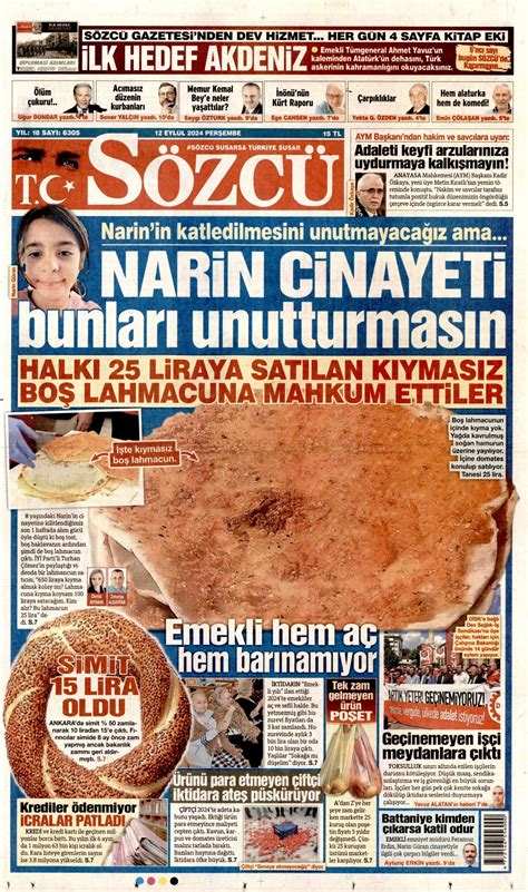 Sözcü Gazetesi Sözcü Manşet Oku Haberler 12 Eylül 2024