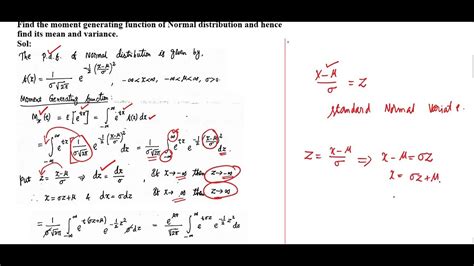 Normal Distribution MGF MEAN VARIANCE YouTube