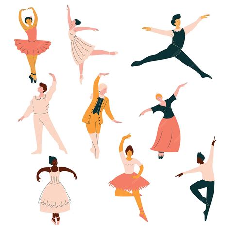 Premium Vector Collection Of Ballet Dancers Men And Women Dancing