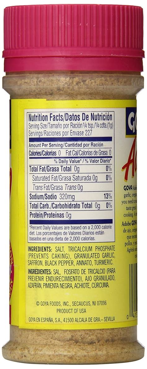 Adobo Seasoning Nutrition Facts Blog Dandk