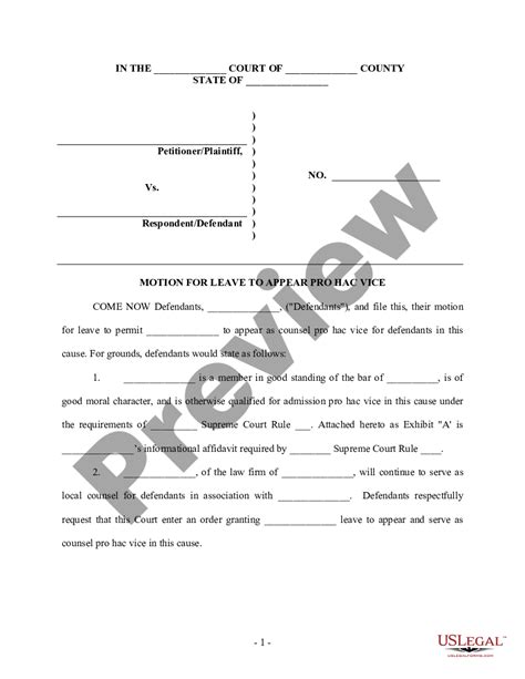 Sample Motion For Leave