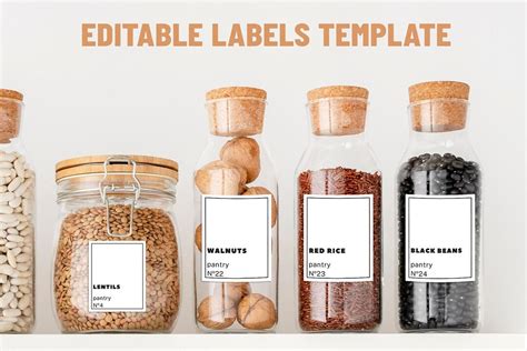 Minimalist Labels Template Pantry Labels Template Editable Labels