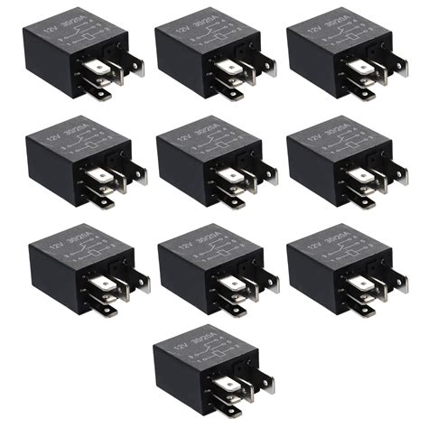 X AUTOHAUX 10 Pcs 5 Pin Universal Automotive SPDT Relay DC 12V 30A For