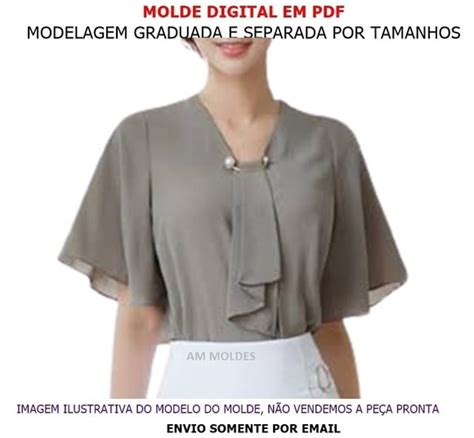 Molde Blusa Feminina Manga Sino Elo Produtos Especiais