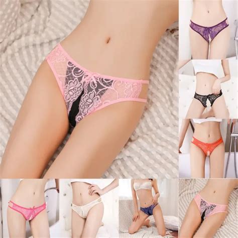 SLIPS CULOTTES BIKINI Slips Crotchles G String Dentelle Neuf Ouvert Culotte Sexy EUR