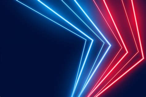 La Luce Al Neon Blu E Rossa Ha Condotto La Linea Stile Fondo Vettore