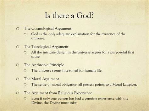 Ppt Arguments For The Existence Of God Powerpoint Presentation Free