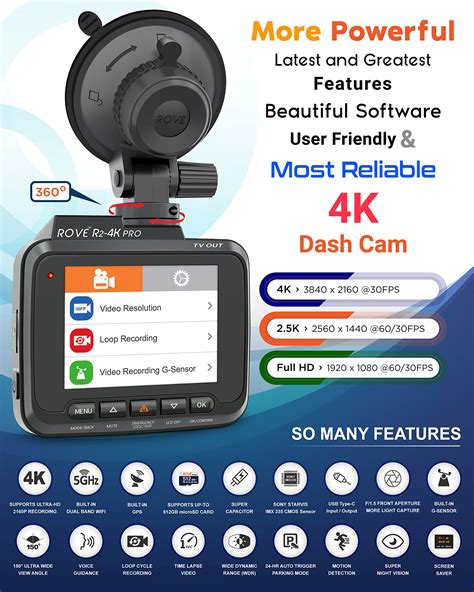 Snapklik Rove R K Pro Dash Cam Built In Gps G Wifi Dash