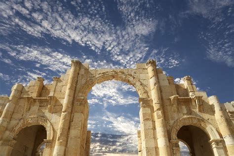 Roman Ruins In The Jordanian City Of Jerash Gerasa Of Antiquity