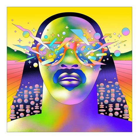 Stevie Wonder - album cover exhibition - Scott Balmer Illustration