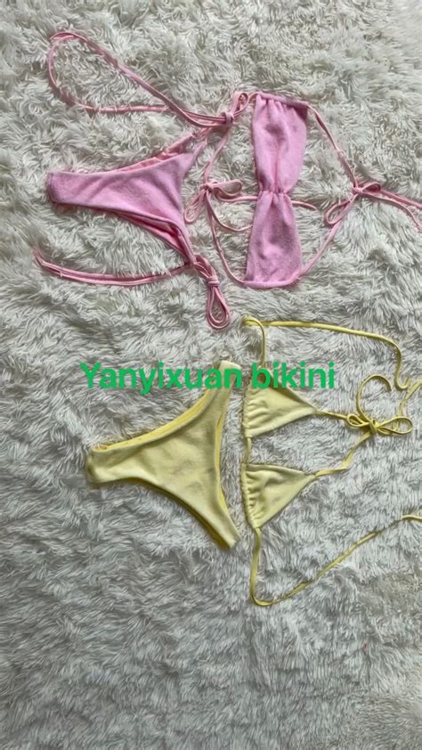 2023 Top Triangle Bikini Summer Travel Two Piece Print Thong Swimwear Sexy Transparent Straps