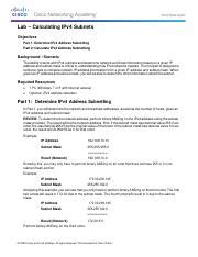 Lab 2 Pdf Lab Calculating IPv4 Subnets Objectives Part 1 Determine