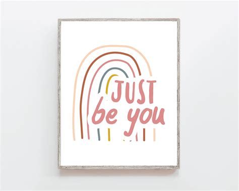 Just Be You Sign Inspirational Wall Art for Girls Rainbow - Etsy