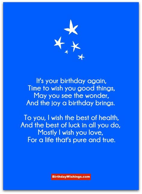 Best Wishes For Birthday | Birthday Poem | BirthdayWishings.com