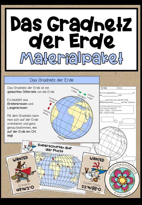 Das Gradnetz der Erde Materialpaket Wissenskartei Arbeitsblätter