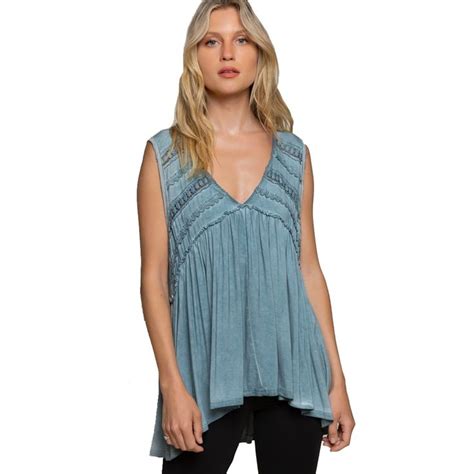 Blue Sage Flowy Boho Baby Doll Tank Top Tops Clothes Boho Tank Top