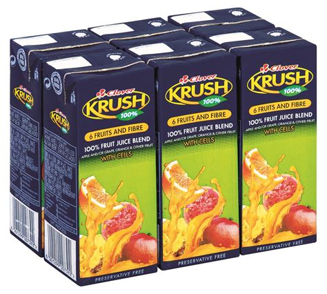 Krush 100% Fruit Juice UHT 6 Fruits & Fibre 6x200ml | Shop Today. Get it Tomorrow! | takealot.com