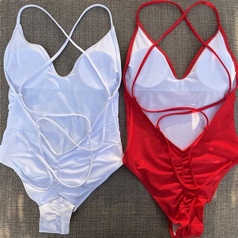 Solid One Piece Swimsuit Women Swimwear Bikini Sex Grandado