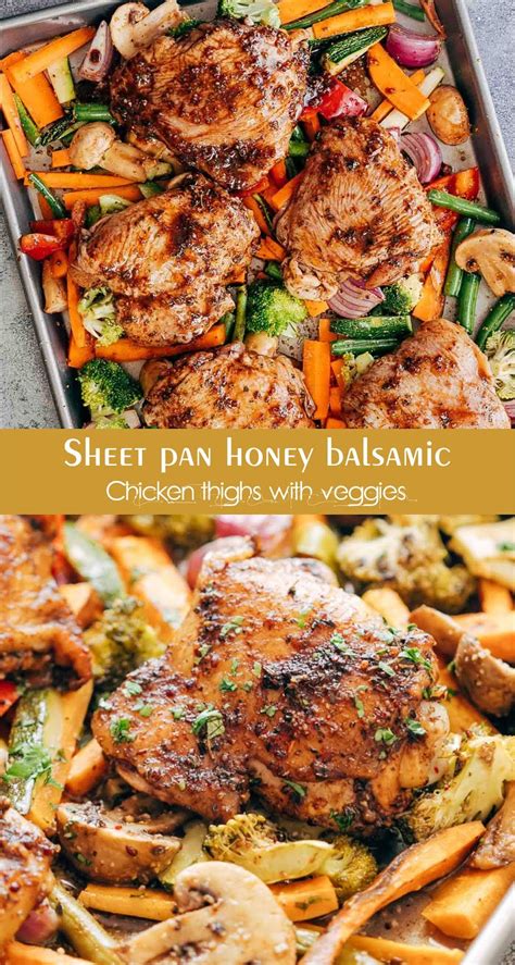 Sheet Pan Honey Balsamic Chicken Thighs With Veggies Recipe Spesial Food