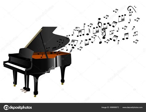 Illustration Grand Piano Notes Stock Vector by ©DesignPicsInc 689666072